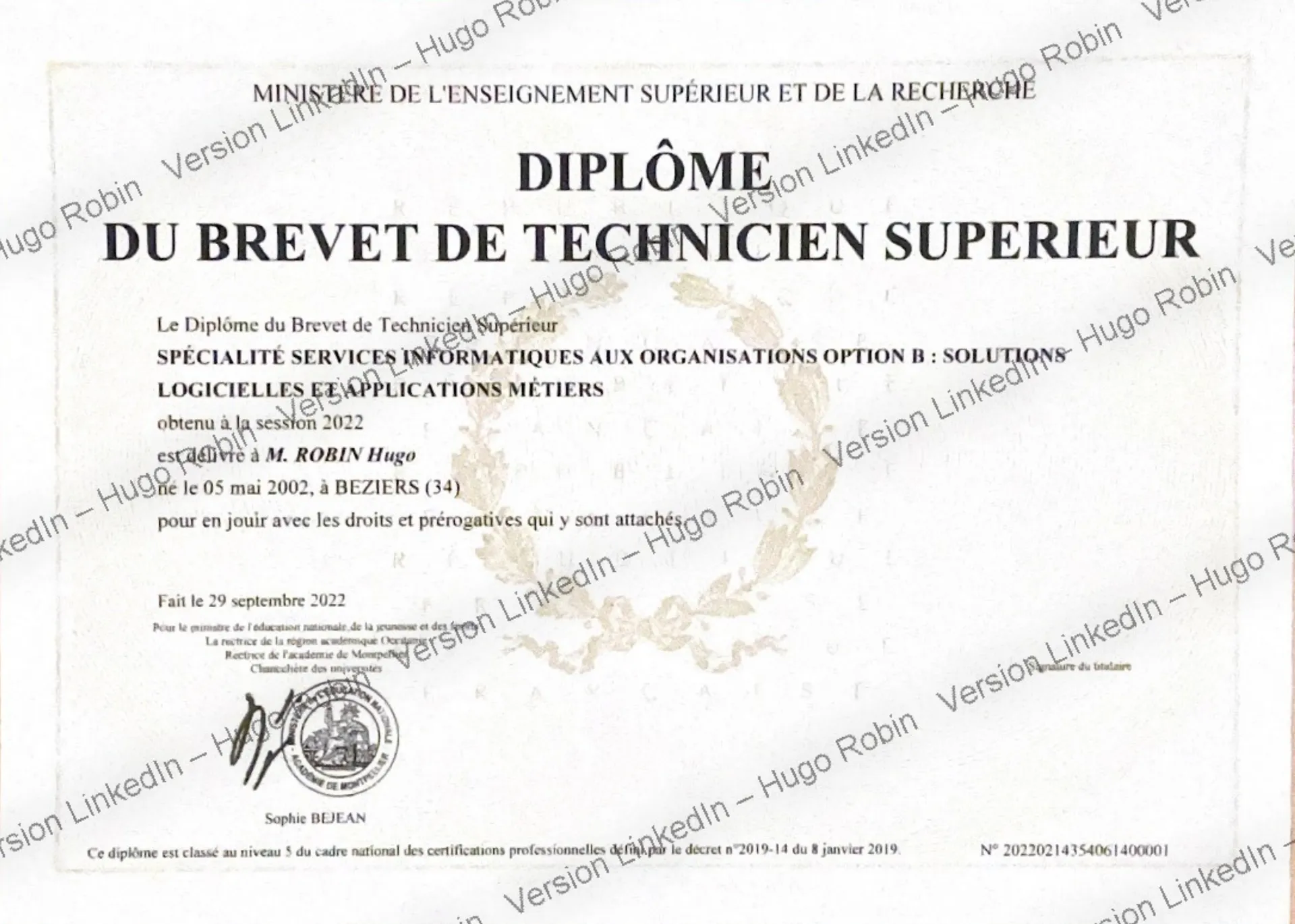 certificate for btec higher national diploma · it services